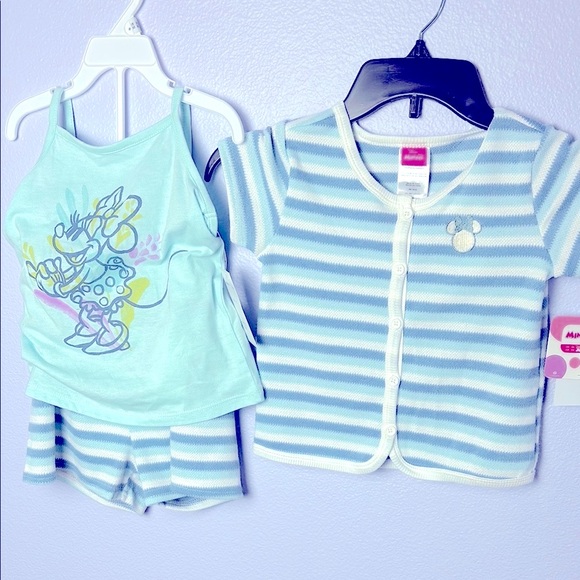 Disney Kids 3 Piece Set - Mint Green Aqua Blue and Cream - Picture 1 of 11